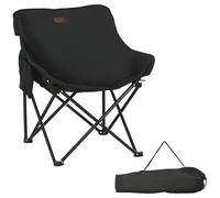 Outsunny Chaise de camping pliante – Sac de transport, pochette latérale, ultra légère – Noir