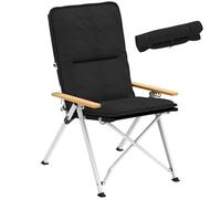 Outsunny Chaise de Camping Chaise de Pêche Dossier Haut 59x67x96cm Noir