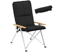 Outsunny Chaise de Camping Chaise de Pêche Dossier Haut 59x67x96cm Noir | Pliante et Portable, Coussin Amovible, Sac de Transport, pour Jardin, Randonnée, Pêche, Plage et Pique-Nique