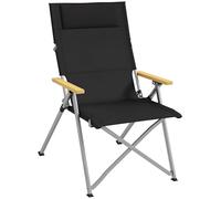 Outsunny Chaise de Camping Chaise de pêche Pliante et Portable, Dossier Ajustable, Appui-tête rembourré, Poche à l'arrière, pour randonnée, pêche, Plage et Pique-Nique, 74 x 59,5 x 98 cm, Noir