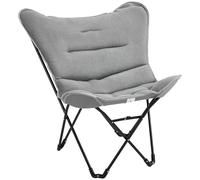 Outsunny Chaise de Camping, Chaise de Plage Pliable, Assise Large et rembourrée, Chaise Pliante pour Camping, Pique-Nique, pêche, Gris Clair
