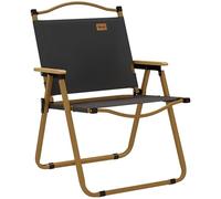 Outsunny Chaise de camping pliante – accoudoirs, tissu Oxford, structure acier – Gris foncé