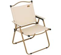 Outsunny Chaise de camping pliante (chaise de pêche) accoudoirs, tissu Oxford, structure acier, Kaki