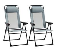 Outsunny - Chaise de Jardin - Acier - 62x70x109cm - Gris