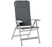 Outsunny - chaise de jardin pliante - Aluminium - 75x61,5x115cm - Gris foncé