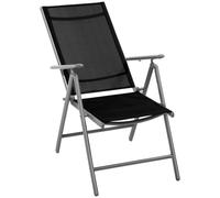 Chaise de Jardin Pliante Outsunny en Aluminium et Dossier réglable à 7 Niveaux Texteline, Noir 65x55x85-105cm