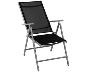 Outsunny Chaise de Jardin Pliante en Aluminium et Textilène Dossier Réglable à 7 Niveaux, Noir 65x55x85-105cm