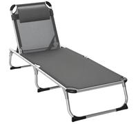 Outsunny - chaise longue - Aluminium - 165x60x76cm - Gris