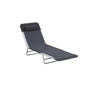 Outsunny Chaise Longue De Jardin Chaise Longue De Relaxation À 2 Pieds Noir Pliable Pour Jardin Terrasse & Balcon Multicolore