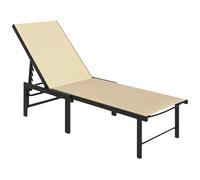 Outsunny Chaise Longue de Jardin d'extérieur, Chaise Longue inclinable avec Dossier réglable sur 4 Niveaux et Structure en Acier, imperméable, Charge maximale 120 kg, pour Patio, terrasse, Balcon,