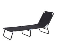 Outsunny Chaise longue, dossier réglable sur 5 positions, séchage rapide, cadre métallique, 190 x 56 x 28 cm, noir