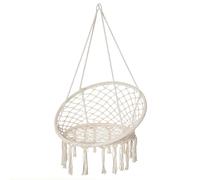 Outsunny Chaise Suspendue Fauteuil Suspendu intérieur extérieur Chaise hamac de Voyage Portable Ø 80 x 42H m macramé Coton Polyester Beige