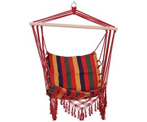 Outsunny Chaise Suspendue hamac de Voyage Respirant Portable dim. 60L x 45l x 55H m Coton Polyester Multicolore
