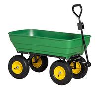 Outsunny Chariot de Jardin à Main Benne Basculante 75° 125L Max. 200 Kg