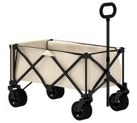 Outsunny Chariot de jardin chargeable 100 kg, pliable Chariot de transport avec bâche amovible, poignée, roues, chariot manuel Chariot de jardin