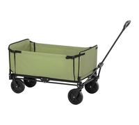 Outsunny Chariot de Jardin Pliable 130 L, Chariot de Transport avec Sac Amovible, Chariot à roulettes avec poignée télescopique rotative, remorque en Acier, Noir