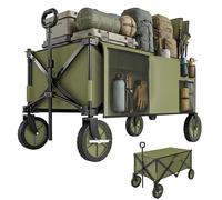 Outsunny Chariot de Plage Pliable 4 Roues, 108 x 55 x 93 cm Vert