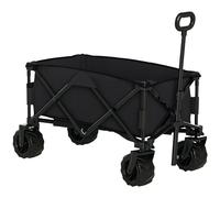 Outsunny Chariot de Plage Pliable Chariot de Jardin avec Roues Avant pivotantes à 360° et poignée télescopique 108x55x55 cm Noir