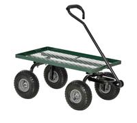 Outsunny Chariot de transport 4 roues 98 x 45 x 85 cm charge max. 150 kg métal vert
