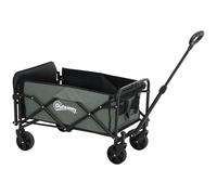 Outsunny Chariot de Transport Pliable, Chariot à roulettes avec poignée télescopique, 2 Poches, Ouverture arrière, pour extérieur, Festival, Camping, Plage, Vert