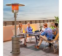 Outsunny Chauffage à Gaz Butane Portable 13 kW avec Système Anti-Renversement Allumage Piézoélectrique et Roulettes 82x82x222 cm Gris