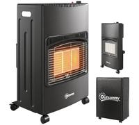Outsunny Chauffage au Gaz 4200W Infrarouge Pliable 3 Puissances Système ODS | Poêle à Gaz, Protection Anti-Basculement, Housse, Mobile sur Roulettes, pour Terrasse et Balcon, Noir