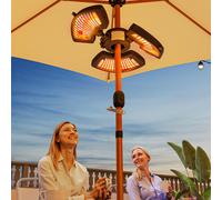 Outsunny Chauffage Électrique Extérieur 2400W avec 3 Niveaux de Chaleur Protection Anti-Basculement pour Parasol Terrasse Ø55x8 cm Noir