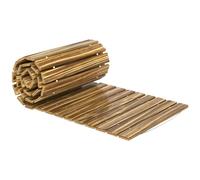 Outsunny Chemin de Jardin en Bois pour extérieur 120x38cm Carbonisé | Passage droit enroulable, résistant aux intempéries, décoration de jardin, pour fête de plage mariage