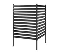 Outsunny Clôture de jardin 2 panneaux 91 x 152 cm Clôture occultante en métal avec poteaux & capuchons anti-rouille Noir