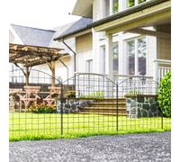 Outsunny Clôture de jardin en métal, clôture décorative lot de 6, 460 x 97 cm, clôture pour légumes, bordure de chemin, bordure de jardin, noir Découvrez les clôtures décoratives Outsunny, parfaites p