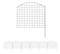 Outsunny Clôture de jardin en métal lot de 6, clôture décorative, bordure de jardin et de chemin, 460 x 97 cm, noir