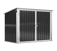 Outsunny Coffre à poubelle verrouillable en acier noir 178,5 x 104,5 x 128,5 x 113 cm
