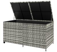 Outsunny Coffre de jardin en résine tressée, coffre de rangement extérieur 650 L imperméable avec doublure zippée
