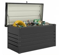 Outsunny Coffre de rangement en métal 350L Étanche Acier Gris Anthracite