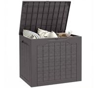 Outsunny Coffre de Rangement Extérieur 97L Étanche 56x41x50cm Marron | Poignées Encastrées, Malle de Rangement Extérieur Étanche, Jardin Terrasse