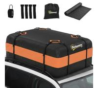 Outsunny Coffre de Toit de Véhicule 425 L pour Voitures avec/sans Barres | Intempéries, 8 Sangles Renforcées, 4 Crochets de Portes, Cadenas Antivol, Tapis Antidérapant, Sac de Toit Voiture