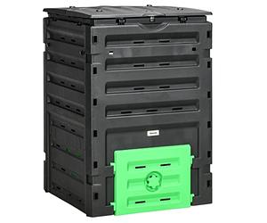 Outsunny Composteur de Jardin 450 L Bac Composteur 80 Aérations Noir