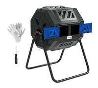 Outsunny Composteur d'extérieur à double chambre Bleu 160 l