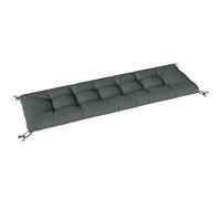 Outsunny Coussin Bain de Soleil Chaise Longue en Mousse à Mémoire, avec Sangles de Fixation, Protection UV50+, Coussin de Banc Matelas Assise pour Canapé Banc de Jardin, 198x65x13cm, Gris foncé