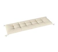 Outsunny Coussin Bain de Soleil Chaise Longue en Mousse à Mémoire, avec Sangles de Fixation, Protection UV50+, Coussin de Banc Matelas Assise pour Canapé Banc de Jardin, 198x65x13cm, Beige