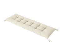 Outsunny Coussin Bain de Soleil Chaise Longue en Mousse à Mémoire avec Sangles, Protection UV50+, 198x65x13cm, Beige
