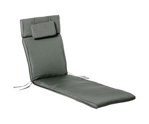 Outsunny Coussin Bain de Soleil Coussin Chaise Longue Matelas transat déhoussable avec zippé, tétière, Cordons d'attache, Matelas Uniquement, 198 x 53 x 5 cm, Gris