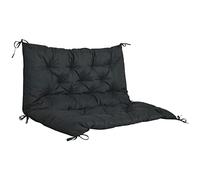 Outsunny Coussin de banc 2 places avec dossier et attaches pour intérieur et extérieur, 98 x 100 cm, noir