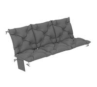 Outsunny Coussin de banc 3 places - 150 x 100 x 10 cm - Avec cordons de serrage - Dossier - Coussin d'extérieur - UPF30+ - touffeté - Avec poche latérale - Imperméable - Pour balancelle - Gris foncé