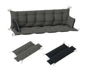 Outsunny Coussin de banc 3 places 180x110x8 cm Coussin de banc avec bandes, coussin de chaise, Outdoor/Indoor coussin de chaise, coussin de siège, coussin de banc pour meubles de jardin, balancelle,