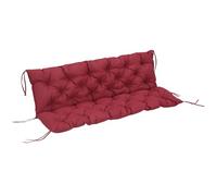 Outsunny Coussin matelas assise et dossier pour banc de jardin 3 places 150 x 98 x 8 cm Rouge