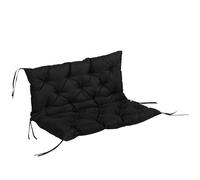 Outsunny Coussin pour banc avec dossier, coussin en palette, 2 places, coussin de balançoire Coussin de jardin avec 6 cordons de fixation, 100 x 98 x 8 cm, noir