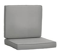 Outsunny Coussins de fauteuil de jardin zippés déhoussables - Polyester haute densité 7 cm Gris