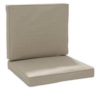 Outsunny Coussins pour Chaise Fauteuil de Jardin Coussins d'assise de Dossier déhoussables Grand Confort Coussins matelassé rembourré Mousse Tissu Polyester Kaki