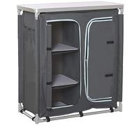 Outsunny Cuisine de Camping - Meuble Camping - Armoire de Camping - Plan de Travail, Nombreux rangements, Sac Transport Inclus - Armature alu. Oxford Gris